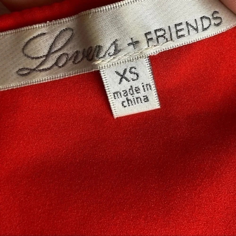 Lovers + Friends • Red Cold Shoulder Blouse - Picture 4 of 5